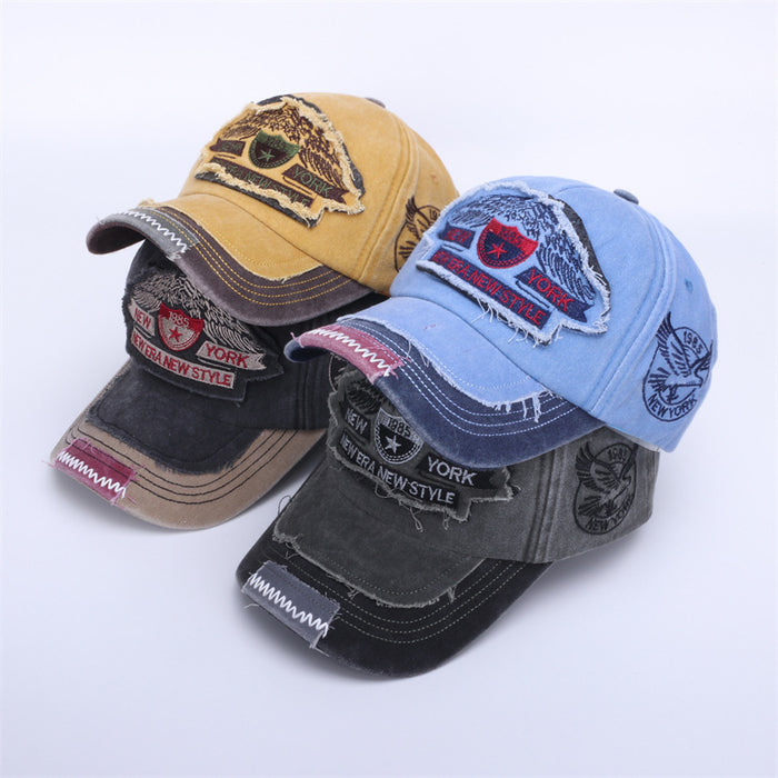 Wholesale Baseball cap, washed cotton, men's used adhesive cloth, duck tongue cap, hat