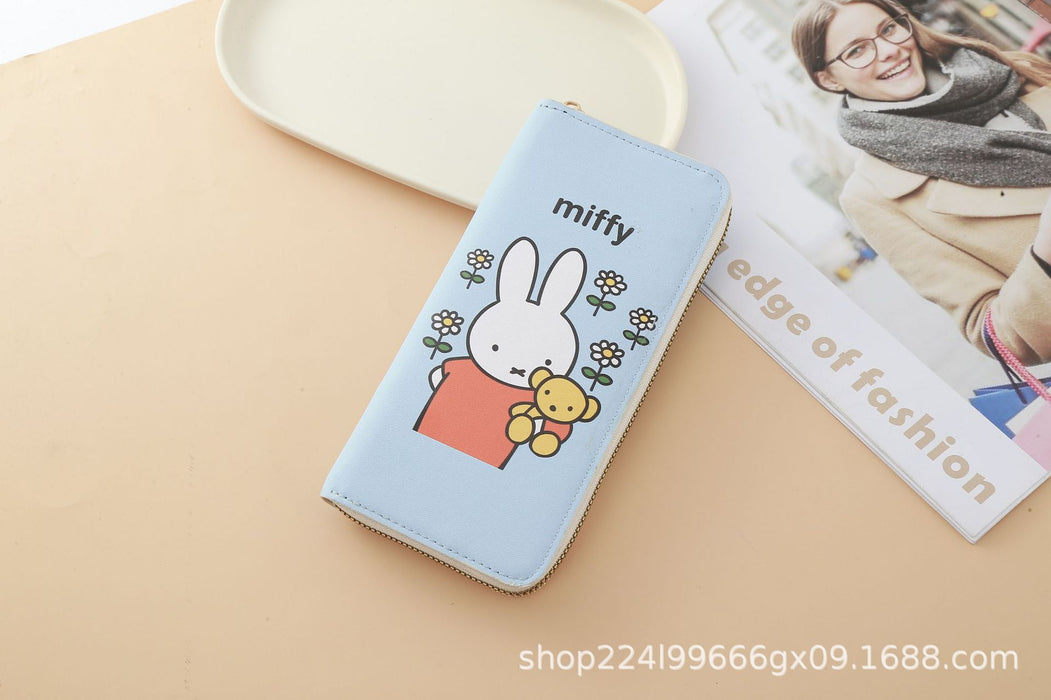 Wholesale PU Leather Cartoon Rabbit Coin Purse Card Holder Wallet Color Block Everyday Fashion Accessory