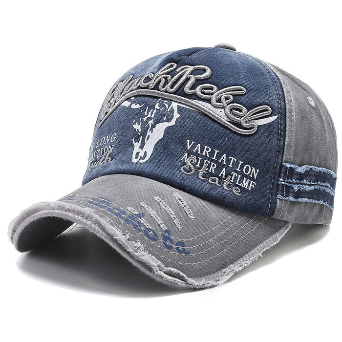 Wholesale Vintage Embroidered Letter Washed Distressed Baseball Cap