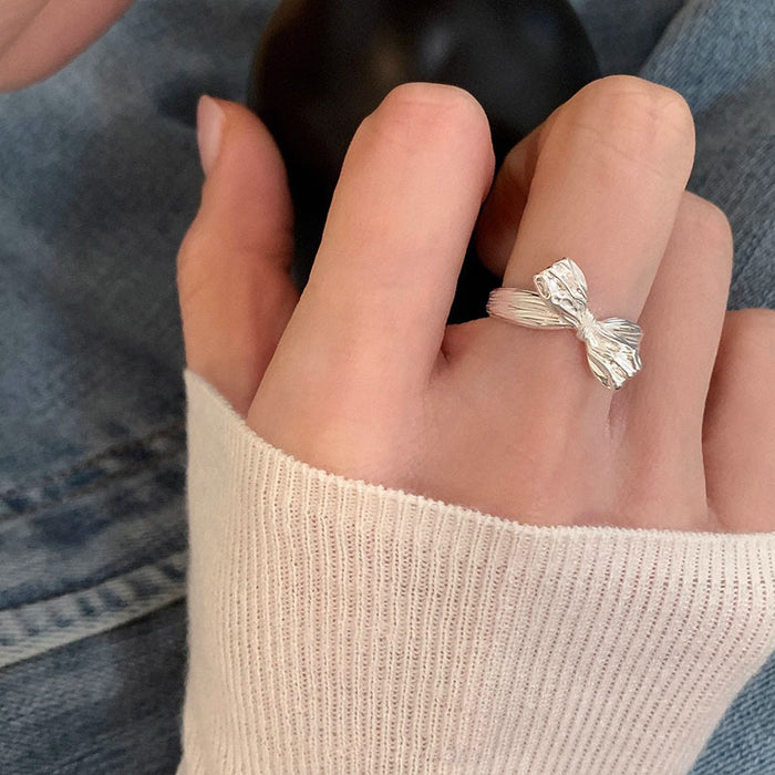 Wholesale Rising Sun Texture Bow Ring Female Ring