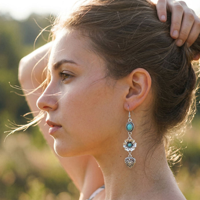 Wholesale Retro Turquoise Geometric Ear Accessories