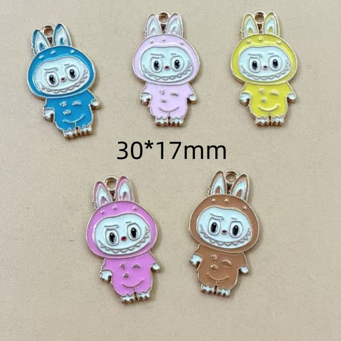 Wholesale 10pcs Cartoon Alloy Drip Oil DIY Earrings,  Keychains,  and Necklace Pendants