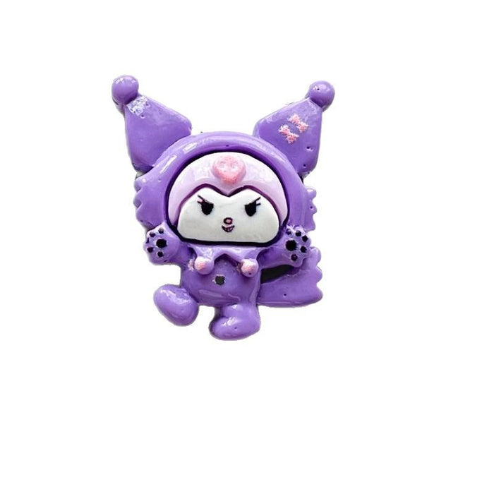 Wholesale Cartoon bright oil library purple resin accessories  jewelry mobile phone case refrigerator patch hair accessories material