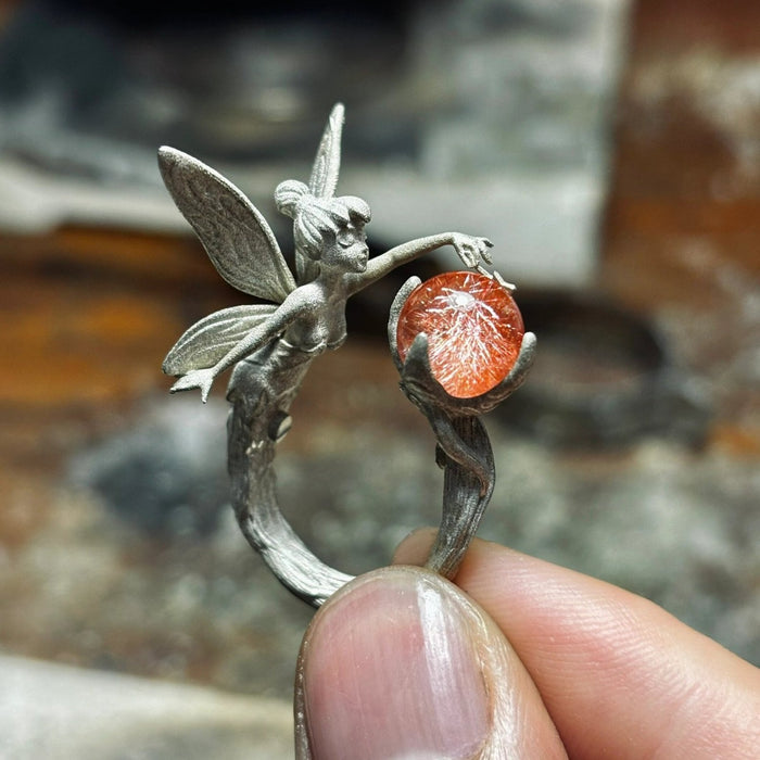 Wholesale Retro cartoon elf angel ring niche design childlike open ring personality all-match