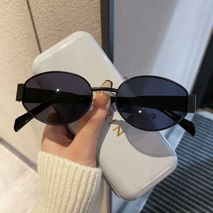 Wholesale Round frame sunglasses, high-end and fashionable, driving glasses, UV protection, photography sunglasses, decoration