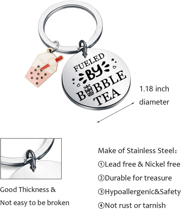 Wholesale Stainless Steel Bubble Tea Key Chain JDC-KC-XinJun004