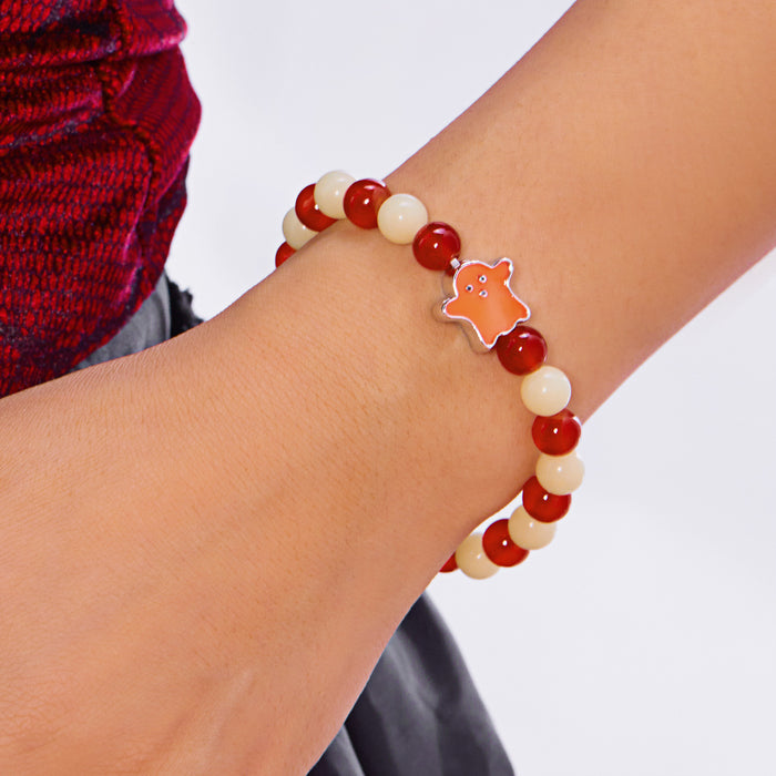 Wholesale  luminous beaded bracelet cute funny ghost pumpkin pendant bracelet