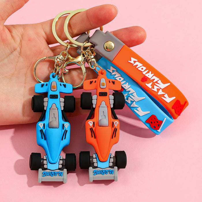 Wholesale Cartoon Racing Car Model Keychain Backpack Pendant Doll Keychains