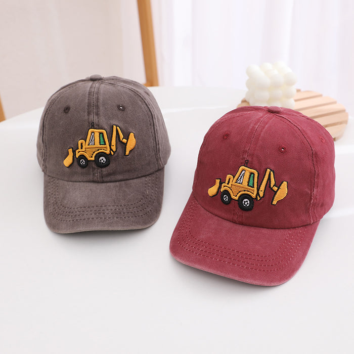 Wholesale Children' s retro excavator cartoon baseball cap