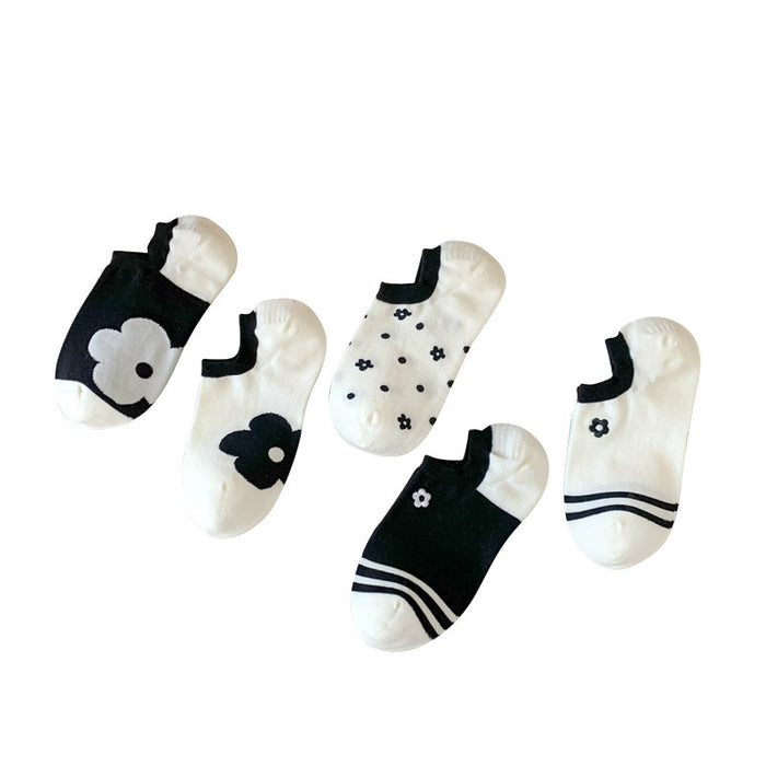 Wholesale Socks Flower Shallow Mouth Ship Socks Trendy Invisible Socks Cotton