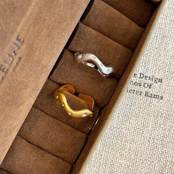 Wholesale Open ring, niche design, fashionable ring, light luxury, personalized star shaped index finger ring