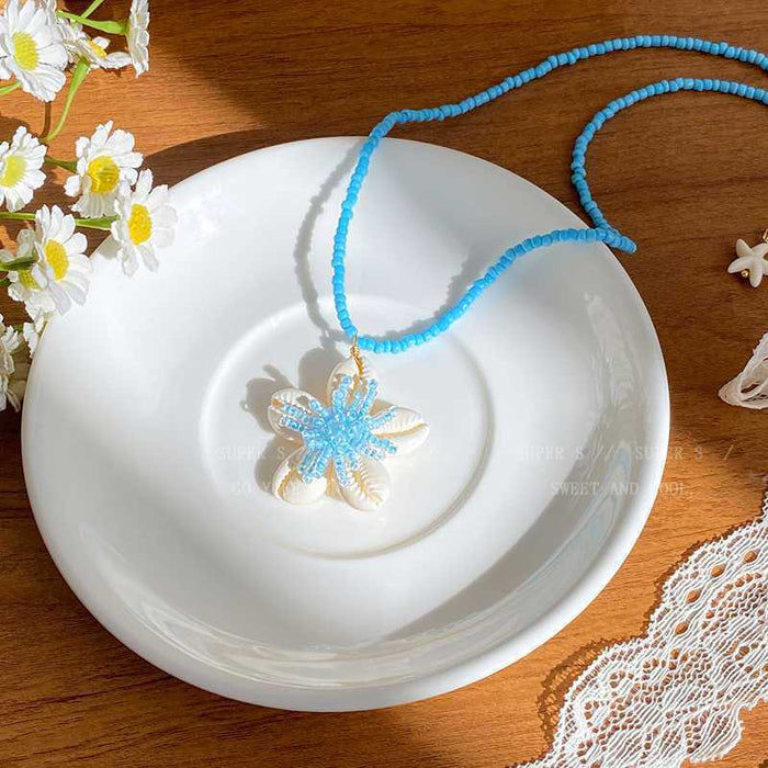Wholesale Starfish Seashell Necklace Summer Vacation Collarbone Chain