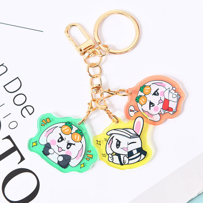 Wholesale Multiple Acrylic Keychain Animation Peripheral Gift DIY Key Pendant Creative Little Panda Hanging Ornaments