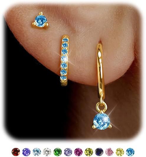 Wholesale Brass genuine gold electroplated earrings niche set earrings three piece set earrings buckle earrings