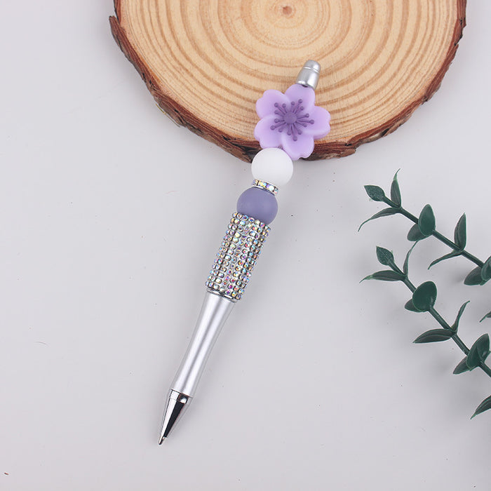 Wholesale Begonia  Silicone Beaded Pen Colorful Plastic Multifunctional Ballpoint Pen Gel Pen