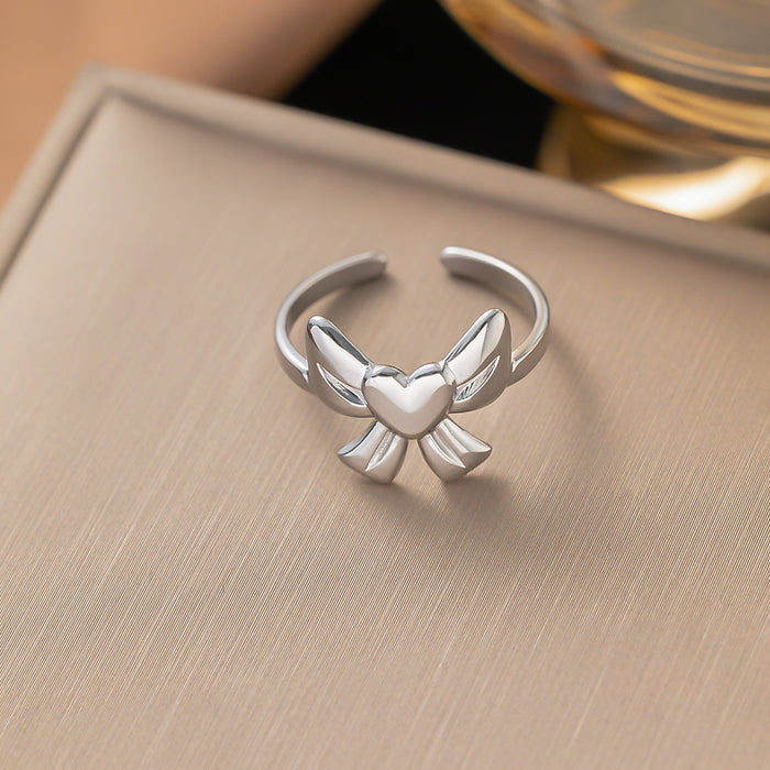 Wholesale Classic retro stainless steel hollow irregular ring for women's high-end accessories