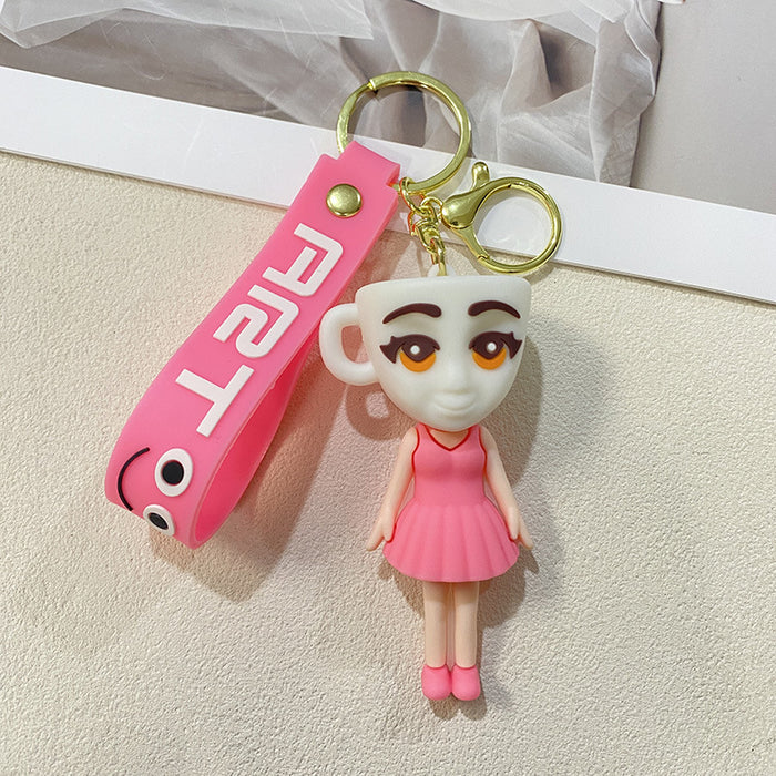 Wholesale Funny Abstract Animal Keychain Pendant Wooden Man Shark Bag Accessories Creative Gifts