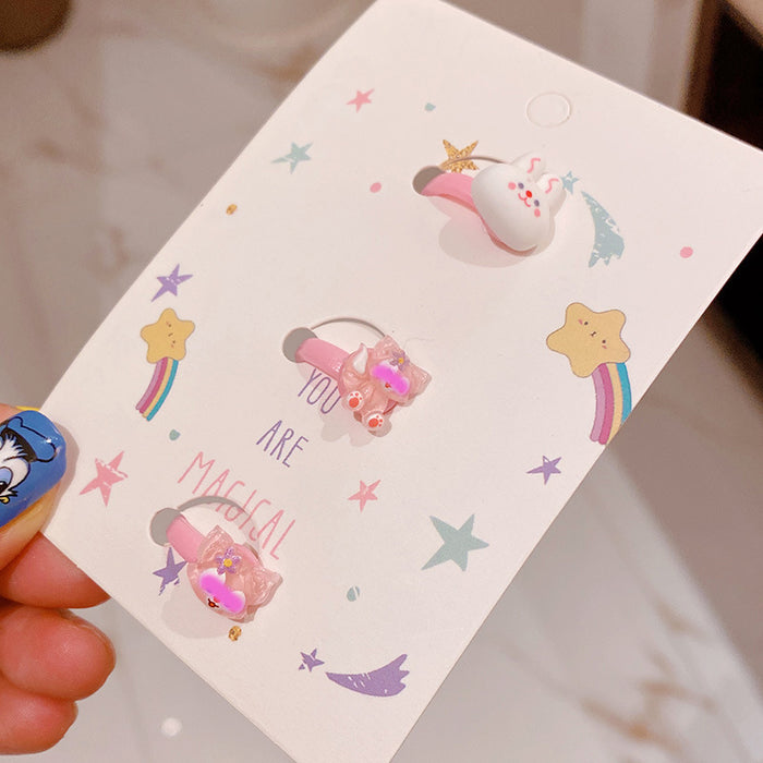 Wholesale Fox Ring Dolly Rabbit Bear Acrylic Children's Ring Gift