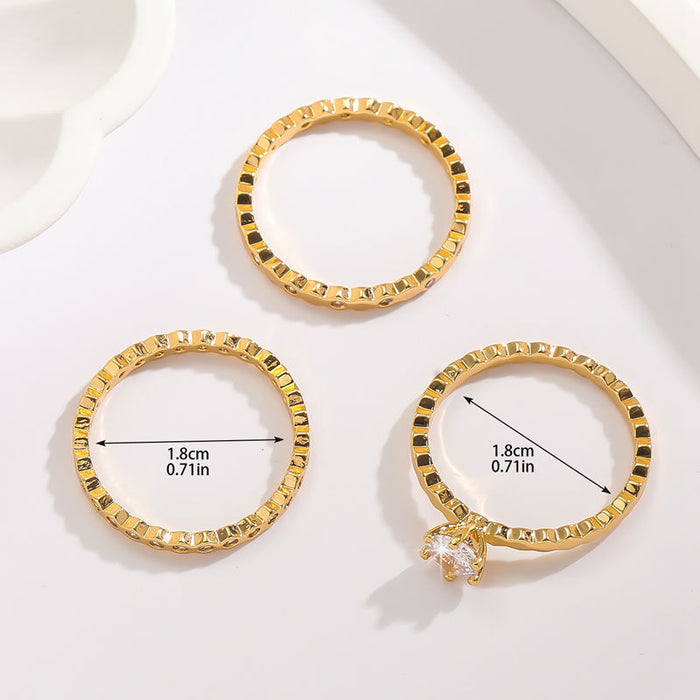 Wholesale Small niche design ring set, fashionable and high-end, light luxury index finger ring ring set