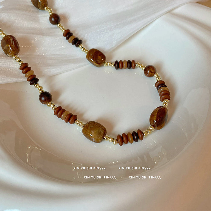 Wholesale Vintage beaded collarbone chain necklace