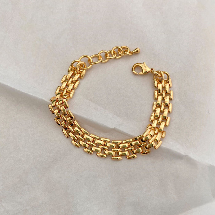 Wholesale New Product Pendant Personalized Titanium Steel Gold Plated Weaving Style Bracelet