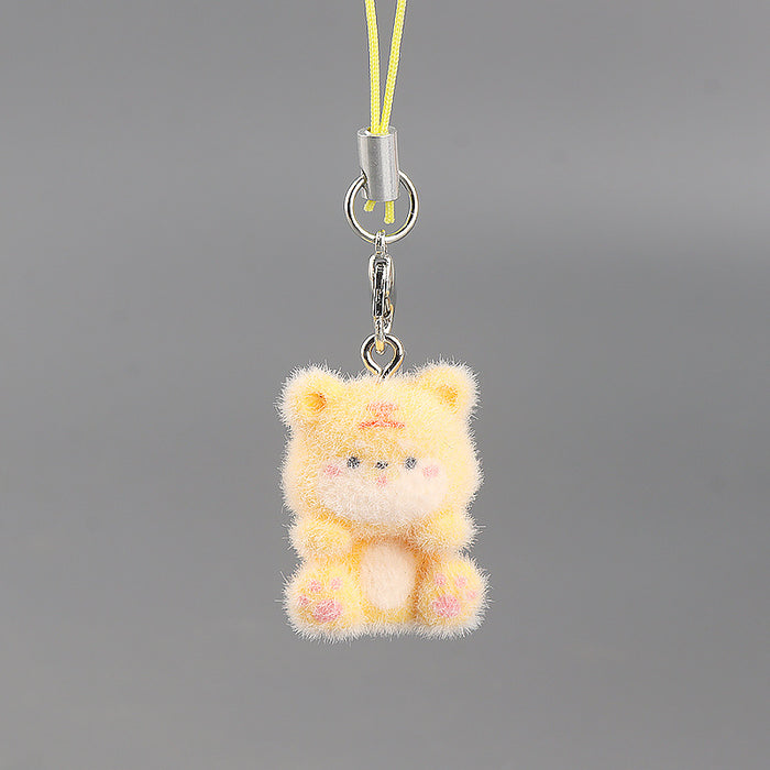 Wholesale Creative Cute Pet Pendant Flocked Small Animal 3D Bag Accessory Keychains