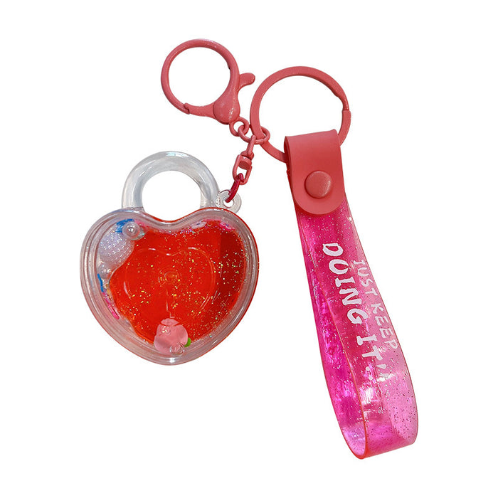 Wholesale Tulip Heart Oil-filled Acrylic Keychain JDC-KC-YanG081