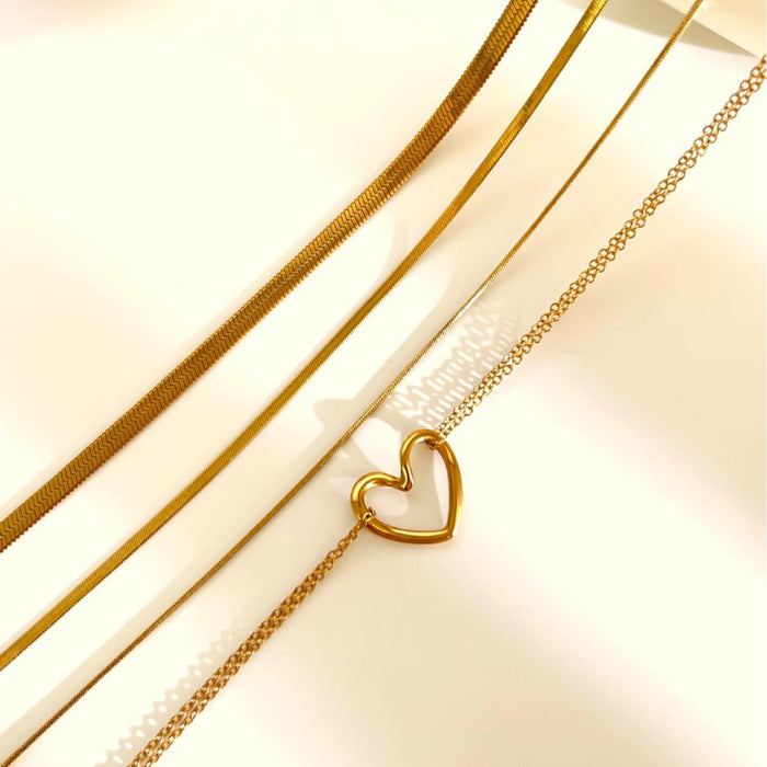 Wholesale Trendy Design Stainless Steel Snake Bone Love Necklace Fashionable Stacked Personalized Necklace