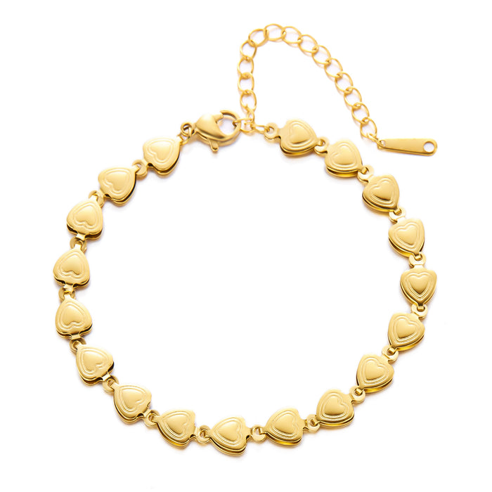 Wholesale Double Heart chain bracelet stainless steel bracelet necklace jewelry