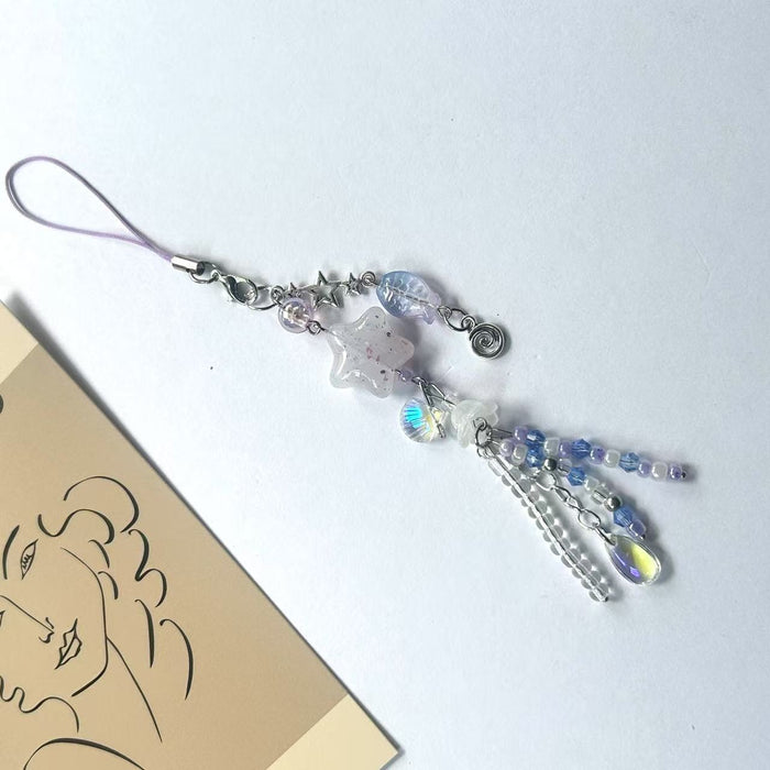 Wholesale jellyfish Macaron color color stars childlike crystal mobile phone pendant bag pendant