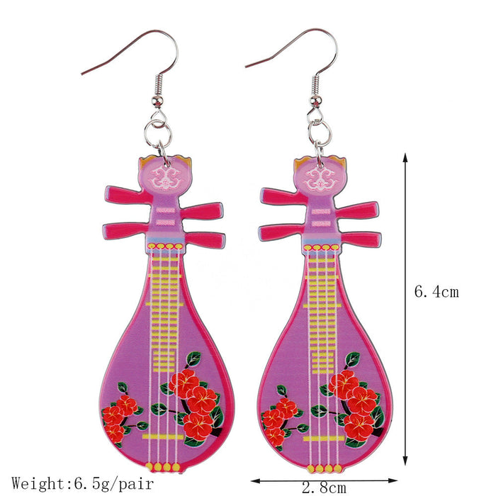 Wholesale Vintage Music Instrument Acrylic Earrings JDC-ES-NiQing060