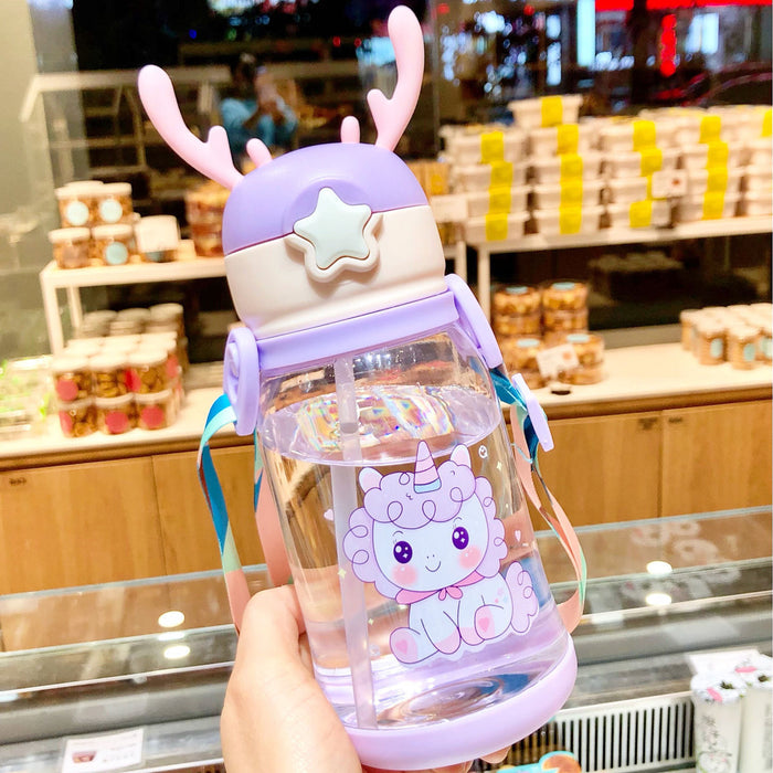 Wholesale Cute Bear Straw Cup Large-Capacity Plastic Cup