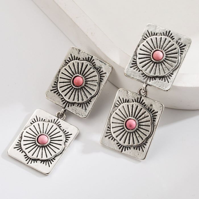 Wholesale Western Style Turquoise Statemente Earrings