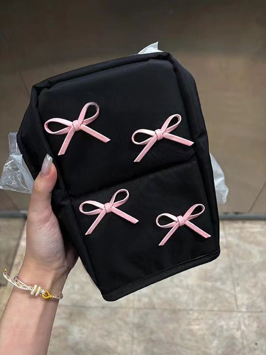 Wholesale Cosmetic Bag Cute Bow Storage Bag Large Capacity Skin Care Products Dormitory Wash Bag