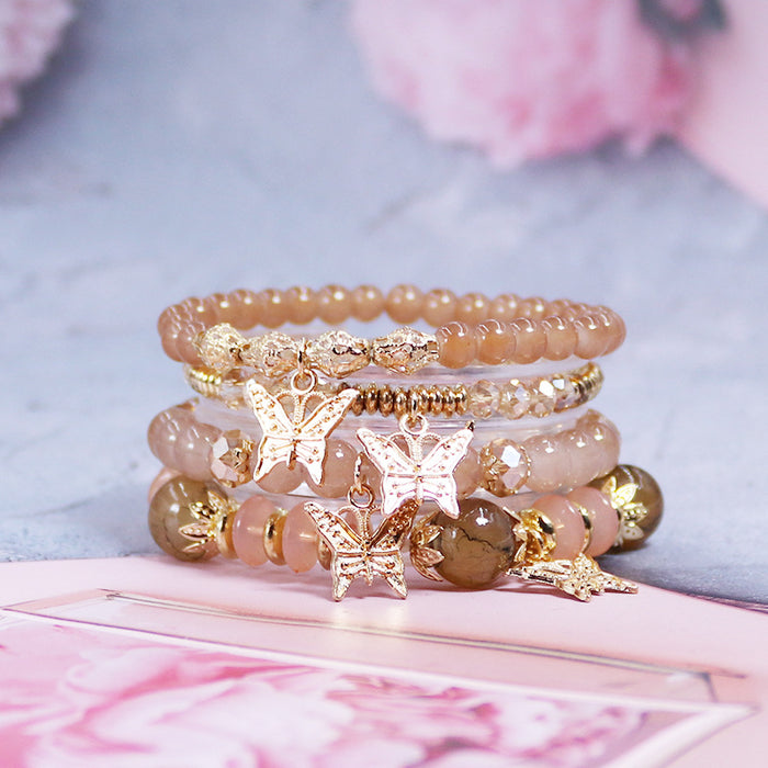 Wholesale Bohemian Butterfly Crystal Multilayer Bracelet JDC-BT-NHong013