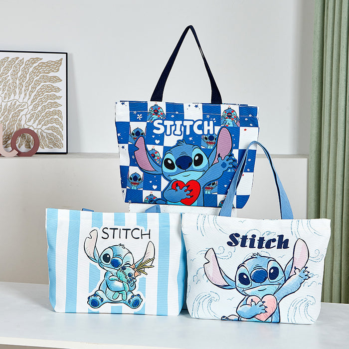 Wholesale Cartoon Canvas Bag Large Capacity Zippered Canvas Tote Bag Bear Cute Student Shoulder Bag