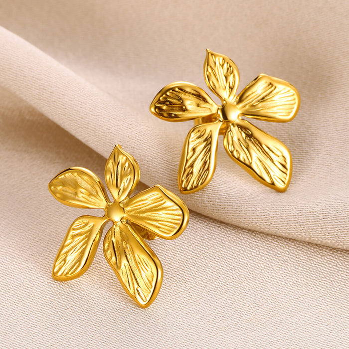 Wholesale Flower DesignEarrings Retro Simple Stainless Steel New Earrings