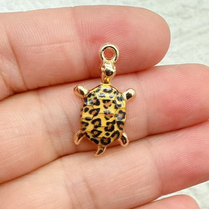 Wholesale 10pcs DIY Colorful Turtle Bracelet Pendant Alloy Oil Drip Accessories Hanging Earrings