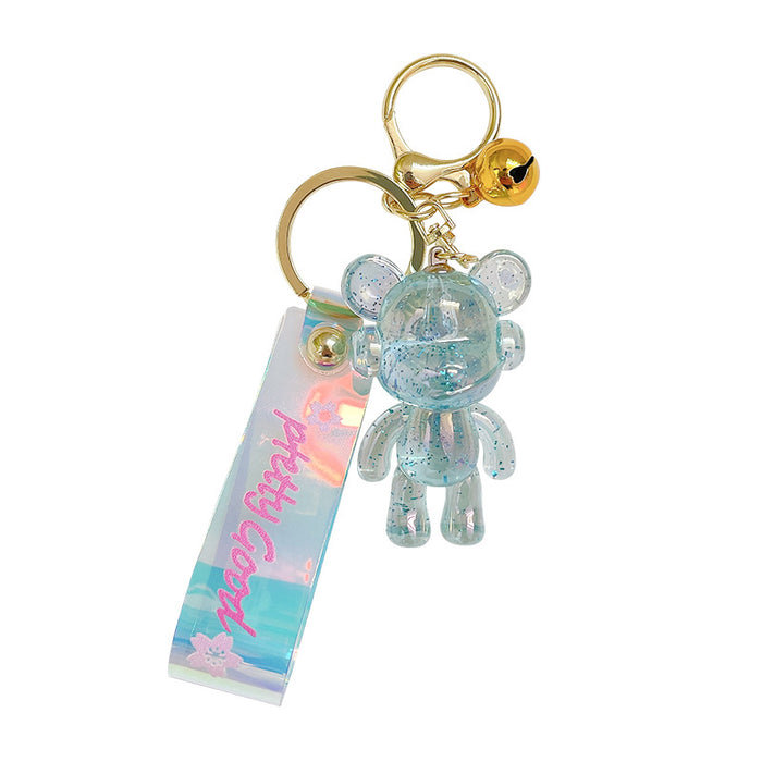 Wholesale Creative colorful pink bear key chain exquisite cute car key chain cute couple bag small pendant