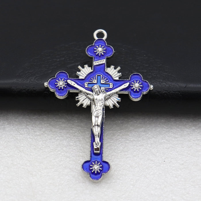 Wholesale Alloy Diamond DIY Cross Pendant Accessories JDC-DIY-ShuangN003