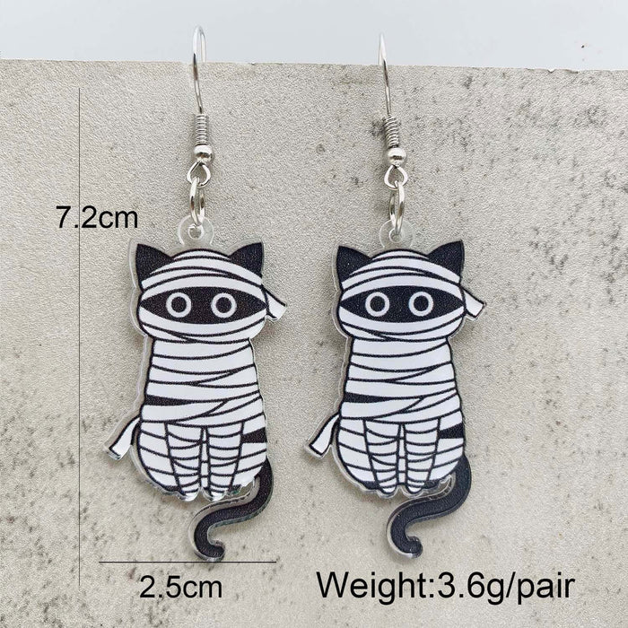 Wholesale  Earrings Cartoon Cat Horror Pumpkin Ghost Acrylic Earrings  Gift
