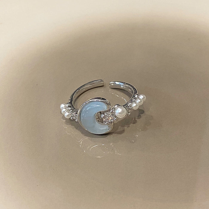 Wholesale Imitation Jade Marrow Butterfly Ring, Rotating Four Leaf Clover Flower Style, Stacked with Finger Ring