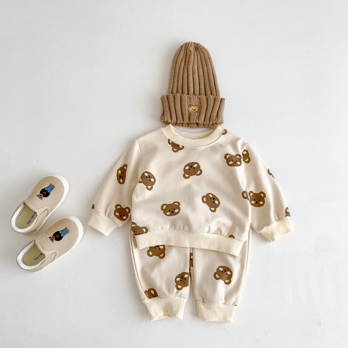 Wholesale Cotton Round Neck Bear Cartoon Sweatshirt Children's Suit JDC-CTS-WeiNiS009