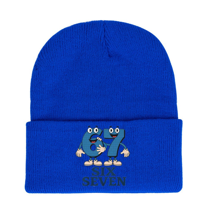 Wholesale Letter pattern knitted hat wool hat warm hat