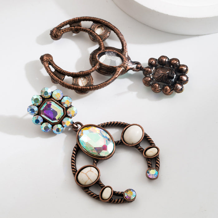 Wholesale Geometric teardrop-shaped turquoise earrings