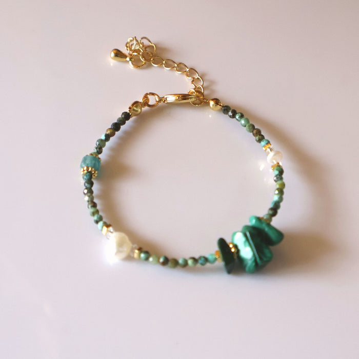 Wholesale Natural African Malachite Pearl Bracelet with High Quality Texture Handmade