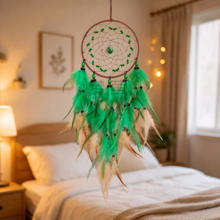 Wholesale Feather Dream Catcher Turquoise Black Wall Hanging Decorative MOQ≥2