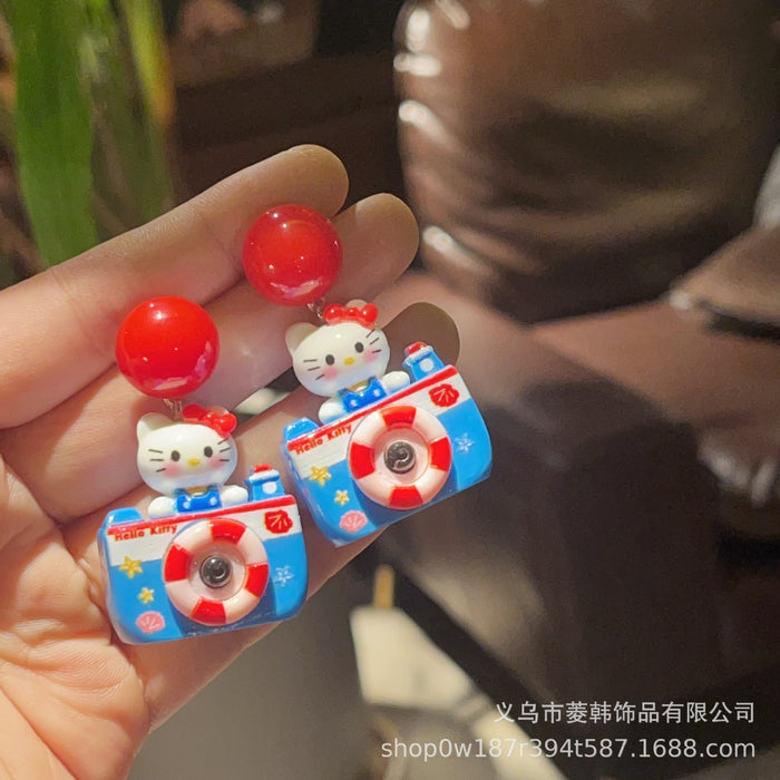 Wholesale Fashion earrings cute cat cartoon earrings 925 silver needle