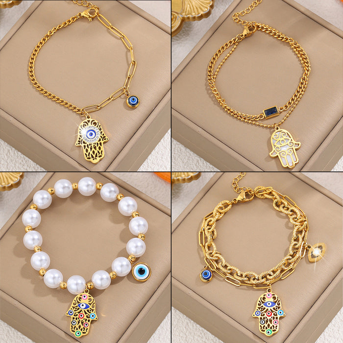 Wholesale Titanium Steel Bracelet Devil's Eye Palm Bracelet High Grade Stainless Steel Bracelet