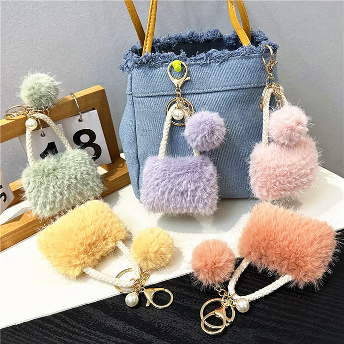 Wholesale Mini Bag Style Fur Ball Keychain JDC-KC-KaiY011